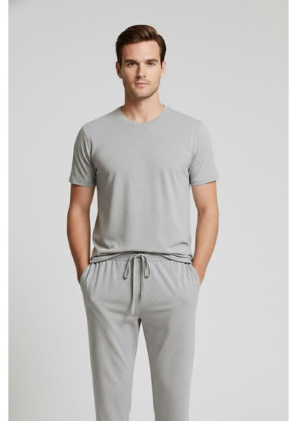 Erkek Kısa Kollu Basic Esnek Likralı Viskoz T-Shirt MAN01