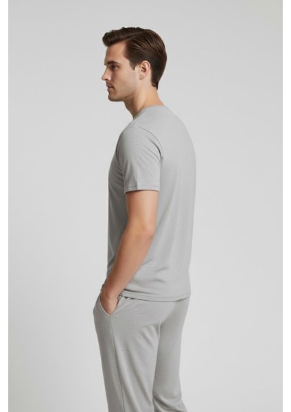 Erkek Kısa Kollu Basic Esnek Likralı Viskoz T-Shirt MAN01 fırsatları