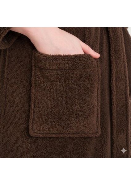 Welsoft Kapüşonlu Peluş Kadın Sabahlık