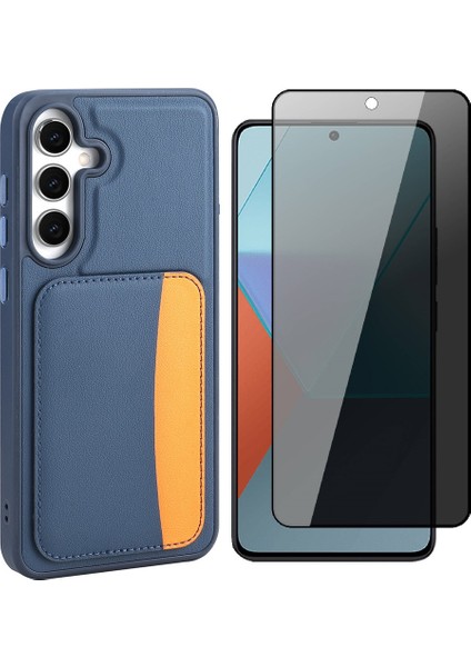 Samsung Galaxy S25 Fe Kılıf Kartlıklı Zore X-Kart Silikon Kapak + Hayalet Cam Ekran Koruyucu