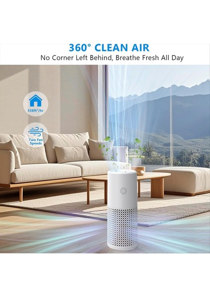 Mini Taşınabilir Hava Temizleyici, Ev Için Hepa Hava Temizleyici, Sessizlik ve Ev Yapımı Aromaterapi ile Ev Yatak Odası Ofis Arabası Için (Yurt Dışından) fırsatları