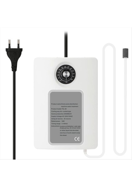 Aktif Ozon Jeneratör Temizleyici 2000MG/S Hava Tazeleme Su Meyvesi Sebze Gıda Gıda Ozon Verimli Iyonlaştırıcı Ab Tıkacı (Yurt Dışından)