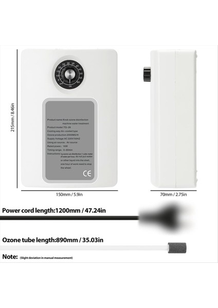 Aktif Ozon Jeneratör Temizleyici 2000MG/S Hava Tazeleme Su Meyvesi Sebze Gıda Gıda Ozon Verimli Iyonlaştırıcı Ab Tıkacı (Yurt Dışından) fırsatları