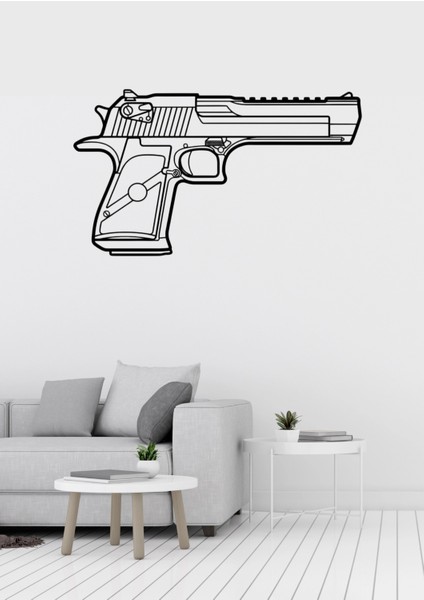 Desert Eagle Tabanca Desenli Dekoratif Metal Duvar Süsü