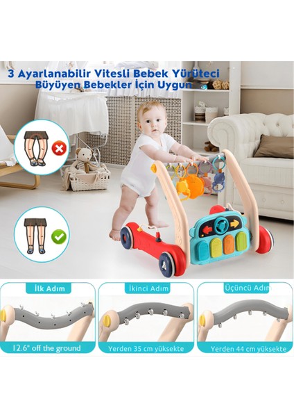 2‑in‑1 Gelişim Akıllı Yürüteç & Aktivite Masa