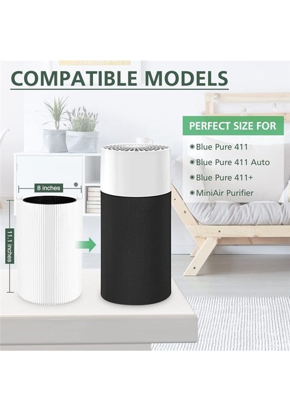 Blueair Blue Pure 411 Için Yedek Filtre, Blue Pure 411, 411 Otomatik, 411+ Hava Temizleyicileri Aktif Karbon Filtresine Uyuyor (Yurt Dışından) fırsatları