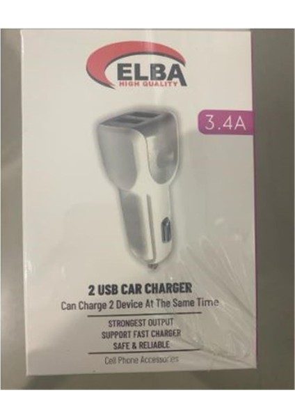 ELB28-AR3P Elba 3.4A 2usb Araç Başlık