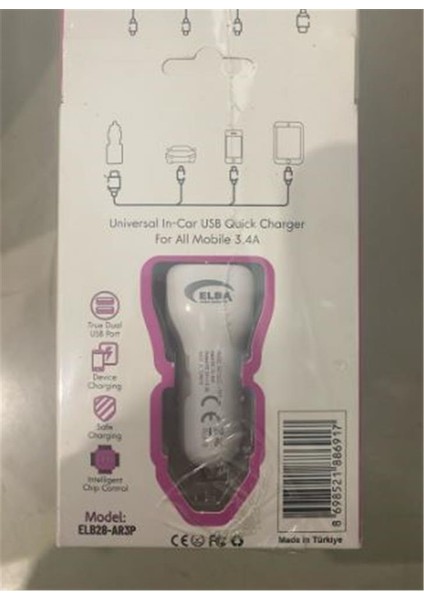 ELB28-AR3P Elba 3.4A 2usb Araç Başlık fiyatları