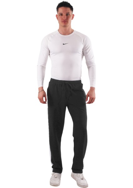 Erkek Yanı Beyazlı Şeritli Antrasit Renk Eşofman Altı (Büyük Beden Seçeneğiyle) modelleri