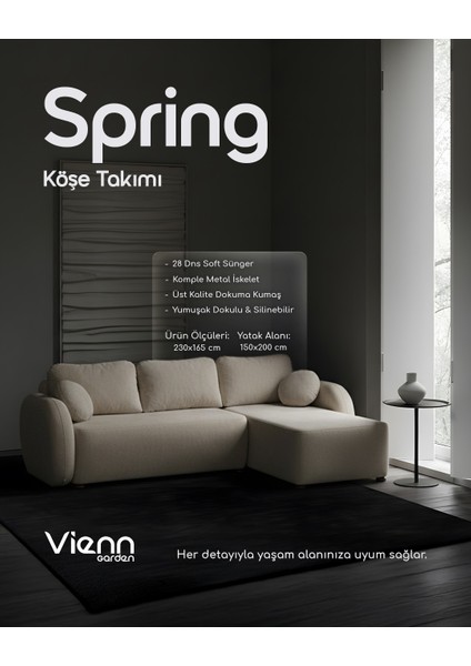 Spring Yataklı L Köşe