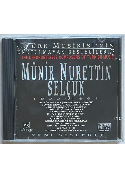 Münir Nurettin Selçuk 1900-1981 Unutulmayan Besteciler CD (Orijinal Dönem Baskı Cd)