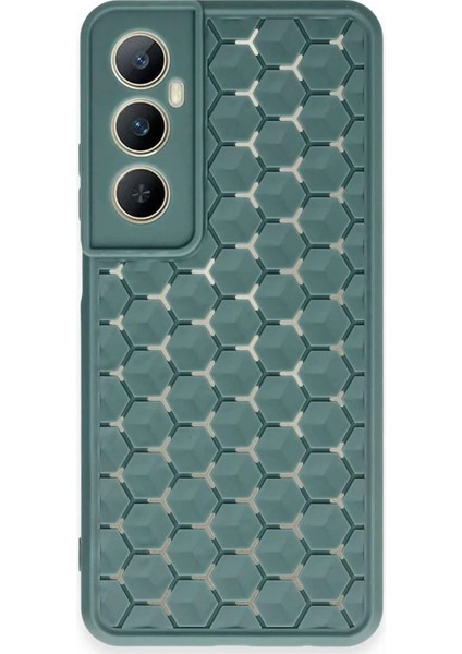 Realme C65 Kılıf Petek Silikon Kapak - Koyu YEŞIL-(5796)