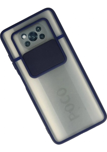 Xiaomi Pocophone X3 Kılıf Palm Buzlu Kamera Sürgülü Silikon - Lacivert fiyatları