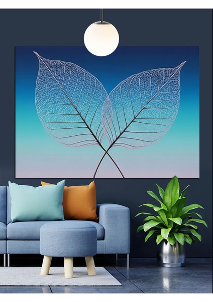 Şeffaf Yaprak Ince Damarlar Dekoratif Kanvas - Mdf Ahşap Tablo fiyatları
