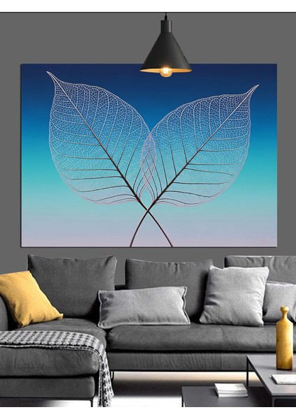 Şeffaf Yaprak Ince Damarlar Dekoratif Kanvas - Mdf Ahşap Tablo fırsatları