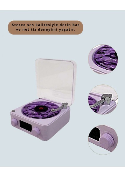 Retro Bluetooth Hoparlör Mor fırsatları