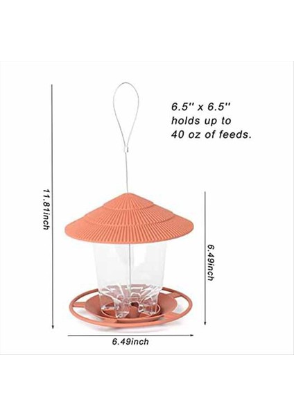 Yabani Kuş Besleyici, Squirrel Geçirmez Kuş Besleyici Dışında, Yuvarlak Şekleli Çatı Grisi ile Asılı Yabani Kuş Besleyicisi (Yurt Dışından) fiyatları