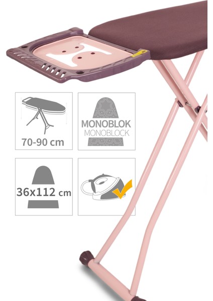 Silvia Ütü Masası İronika Kalın Borulu Kurutmalık Set Mürdüm fırsatları
