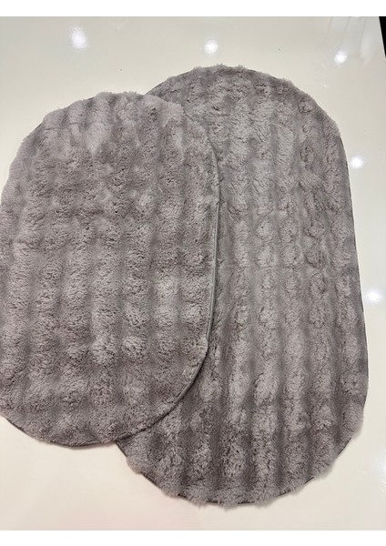 Vizon,oval,60 X100 Cm,modern,kaymaz Jel Taban,tavşan Tüyü, Kabartmalı Klozet Takımı