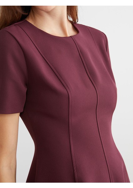 Yeni Sezon Bisiklet Yaka Belden Oturtmalı Elbise modelleri