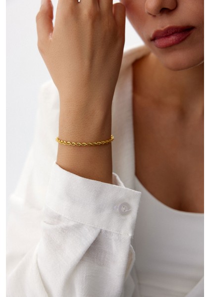 14 Ayar Altın Halat Burgu Bileklik Kalın fiyatları