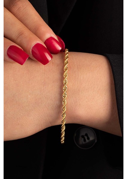 14 Ayar Altın Halat Burgu Bileklik Kalın modelleri