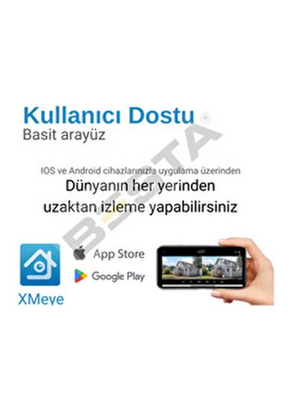 Güvenlik Kamerası Seti 4 Kameralı 5MP 1080P HD Gece Görüşü ile 320 GB Harddisk Dahil