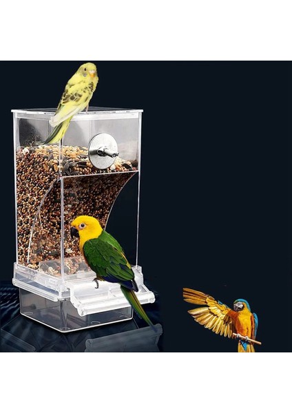 2 Adet Kuş Besleyicileri Kuş Besleme Kafesi Şeffaf Muhabbet Kuşu Konteyner Gıda Besleyici (Yurt Dışından) fiyatları