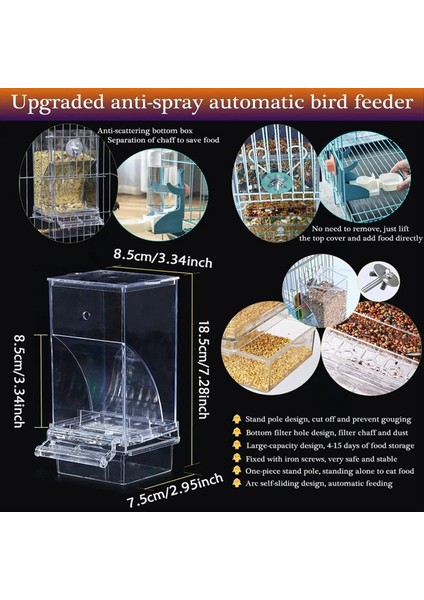 2 Adet Kuş Besleyicileri Kuş Besleme Kafesi Şeffaf Muhabbet Kuşu Konteyner Gıda Besleyici (Yurt Dışından) modelleri