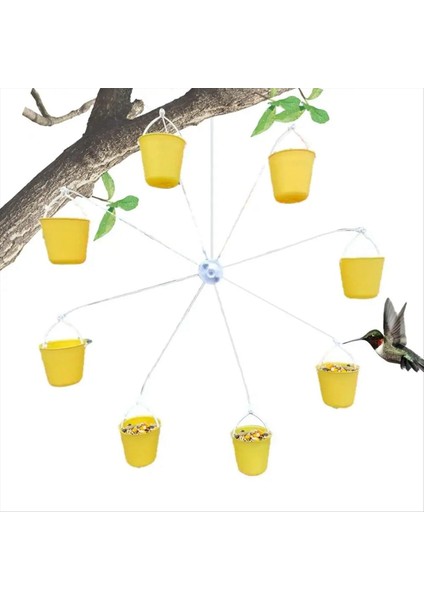 Dönme Dolap Kuş Besleyici Evcil Hayvan Oyu Oyuncaklar 8 Besleme Kovaları Kapalı Dış Mekan Için Gıda Dağıtıcı ile (Yurt Dışından)