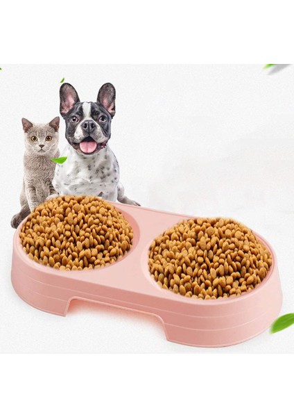 Yeni Pet Besleyici Pembe Renk Plastik Çift Kase Kedileri ve Köpekler Yemek Kaseler Yemek Konteyner Malzemeleri (Yurt Dışından) fırsatları