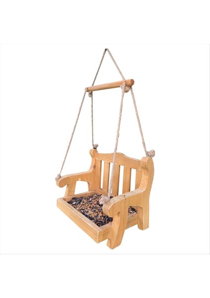Balkon Villa Bahçe Kuş Besleme Için Otomatik Ahşap Besleyici Kuş Besleyici Asma Evcil Hayvan Besleyici Sandalye (Yurt Dışından)