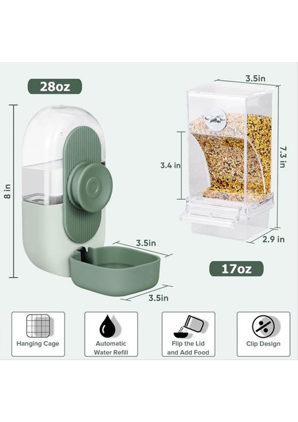 Dağınık Kuş Besleyici ve Su Dağıtıcı Seti - Otomatik Besleme ve Hidrasyon, Papağanlar Için Parkeet Kafes Aksesuarları (Yurt Dışından) indirimleri