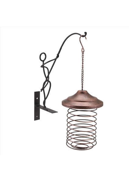 Demir Kuş Besleyici Dış Mekan Asma Besleme Taşınabilir Yabani Kuşlar Yağ Top Tutucu Yem Parkı Bahçe Pet Kuş Tedarik B (Yurt Dışından)