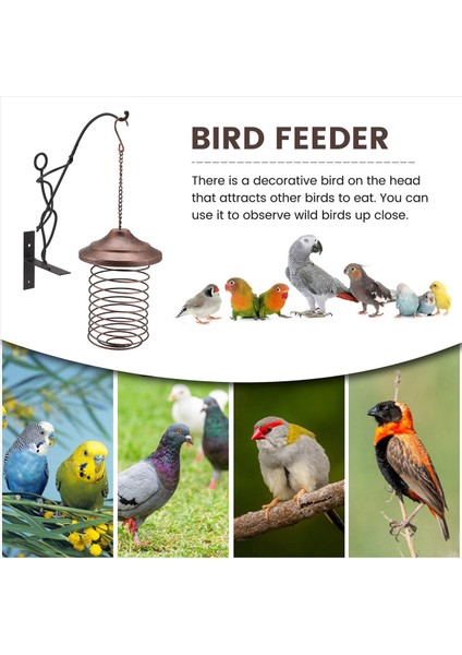 Demir Kuş Besleyici Dış Mekan Asma Besleme Taşınabilir Yabani Kuşlar Yağ Top Tutucu Yem Parkı Bahçe Pet Kuş Tedarik B (Yurt Dışından) fırsatları