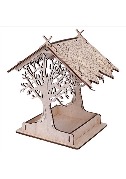 Ahşap Kuş Besleyici Asma Bir Başlı Bahça Bahçe Dekoru Çatı Kuş Besleyiciler B&#39;nin Dışında (Yurt Dışından)