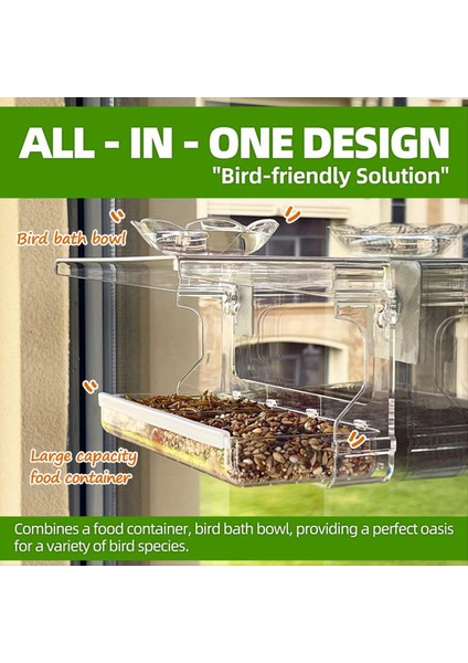 Işaretsiz Kendi Kendine Yapışkan Kancaları Olan Pencere Kuş Besleyici, Dışarıda Temiz Pencere Kuş Besleyici, Şeffaf Kuş Evi (Yurt Dışından) indirimleri