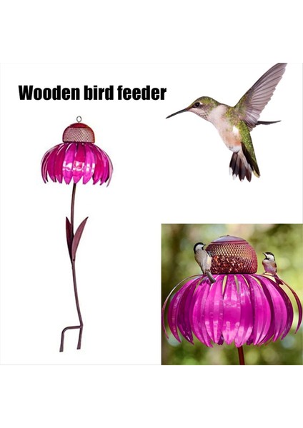Kırmızı Kuş Besleyici Şişesi Stand Açık Bahçe Çiçek Şeklinde Kuş Besleyici (Yurt Dışından) fiyatları