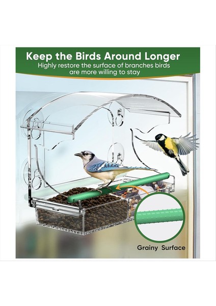 4 Güçlü Vantuzlu Pencere Kuş Besleyici, Dışarıda Pencere Kuş Besleyici Temizlik, Pencere Için Akrilik Kuş Evi (Yurt Dışından) modelleri
