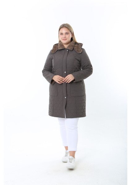 Ithal Yumuşak Kürklü Mont, Büyük Beden , Tavşan Tüylü Kaban, Su Itici Mont,kapitone Mont,diz Üstü