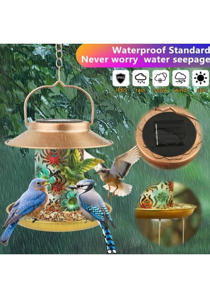 Açık Havada Asılı Için Güneş Kuş Besleyici, Metal Su Geçirmez Yabani Kuş Besleyicileri, Kardinal Besleyiciler, Bahçe Dekorasyonu (Yurt Dışından) modelleri