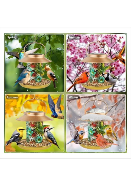 Açık Havada Asılı Için Güneş Kuş Besleyici, Metal Su Geçirmez Yabani Kuş Besleyicileri, Kardinal Besleyiciler, Bahçe Dekorasyonu (Yurt Dışından) indirimleri
