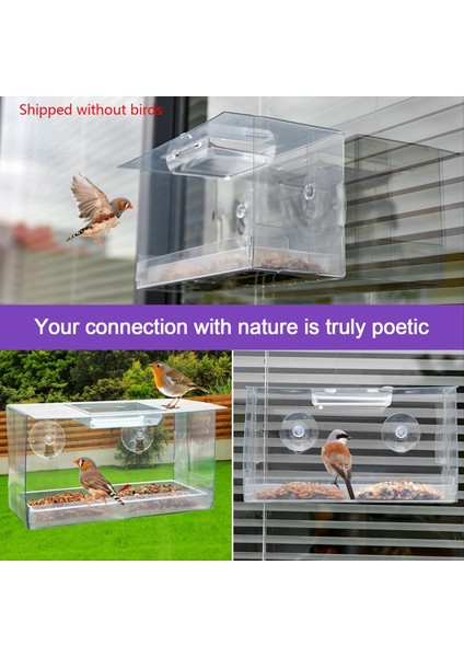 Pencere Kuş Besleyici. Izlerken Kuşlar Rahatsız Edilmeden Beslenir. Güçlü Vantuzlara Sahip Yenilikçi Pencere Kuş Besleyicileri (Yurt Dışından) modelleri