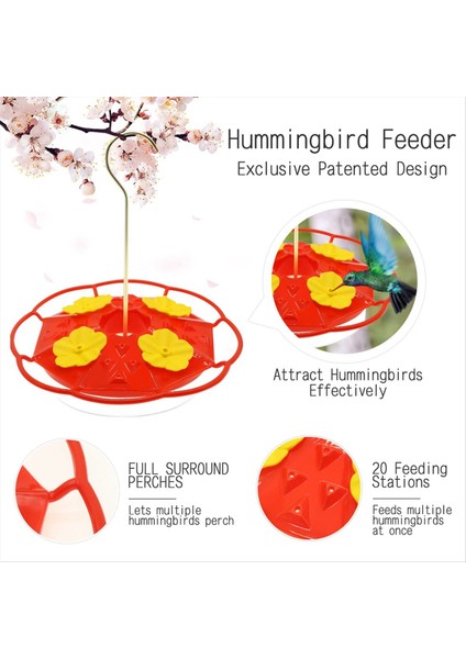 Açık Havada Asılı Karınca ve Arı Kanıtı Için Kuş Besleyicileri, 20 Besleme Portu, Levrek ve Yerleşik Karınca Hendek, Sızıntı Geçirmez (Yurt Dışından) modelleri