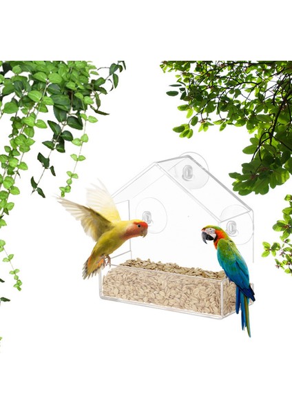 Büyük Duvar Plastik Kuş Kafesi Şeffaf Küçük Evcil Hayvan Kuş Kafesi Duvara Monte Besleyici Dış Mekan Adsorpsiyonu Plastik Kuş Besleyici (Yurt Dışından) modelleri