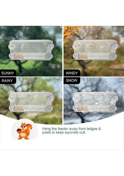 Pencere Kuş Besleyici Temiz Kuş Besleyicileri Pencere 4 Emme Bardağı ve Söndürülebilir Tepsiyle Monte Teslimat Kuş Evi (Yurt Dışından) fiyatları