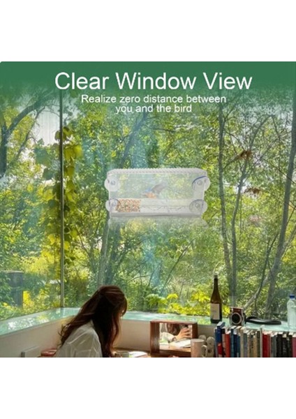 Pencere Kuş Besleyici Temiz Kuş Besleyicileri Pencere 4 Emme Bardağı ve Söndürülebilir Tepsiyle Monte Teslimat Kuş Evi (Yurt Dışından) fırsatları