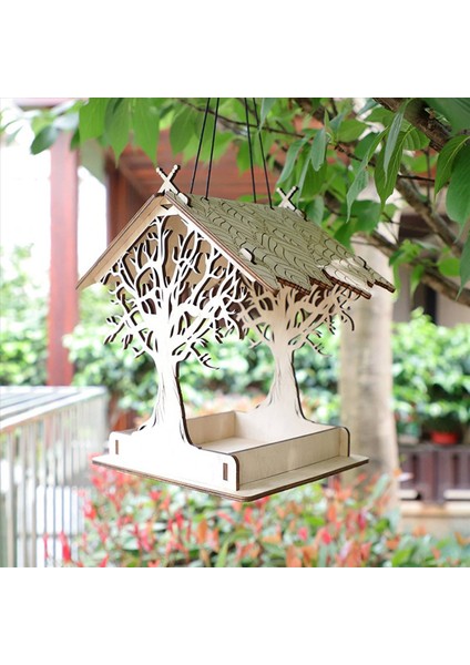 Ahşap Kuş Besleyici Asılı Bir Başlı Bahça Bahçe Dekoru Çatı Kuş Besleyiciler A Dışarıda (Yurt Dışından) fiyatları