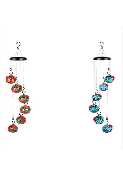 Büyüleyici Rüzgar Çanları Dış Mekan Için Kuş Besleyicileri, Dış Bahçe Dekoru Için Kuş Besleyici Topu Kırmızı+Mavi (Yurt Dışından)