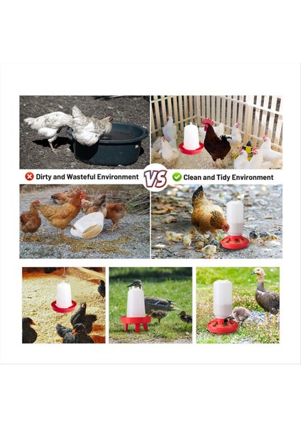 Üst Dolduran Civciv Besleyici ve Waterer Kit, Civciv Besleyici ve Waterer 3 Tems ile Civcivler Için Ayarlanabilir Bacaklar Kırmızı (Yurt Dışından) indirimleri